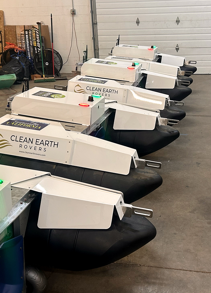 A fleet of Clean Earth Rover vehicles