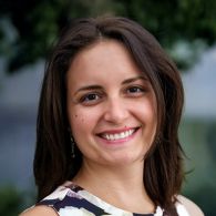 Dark hair middle aged smiling woman